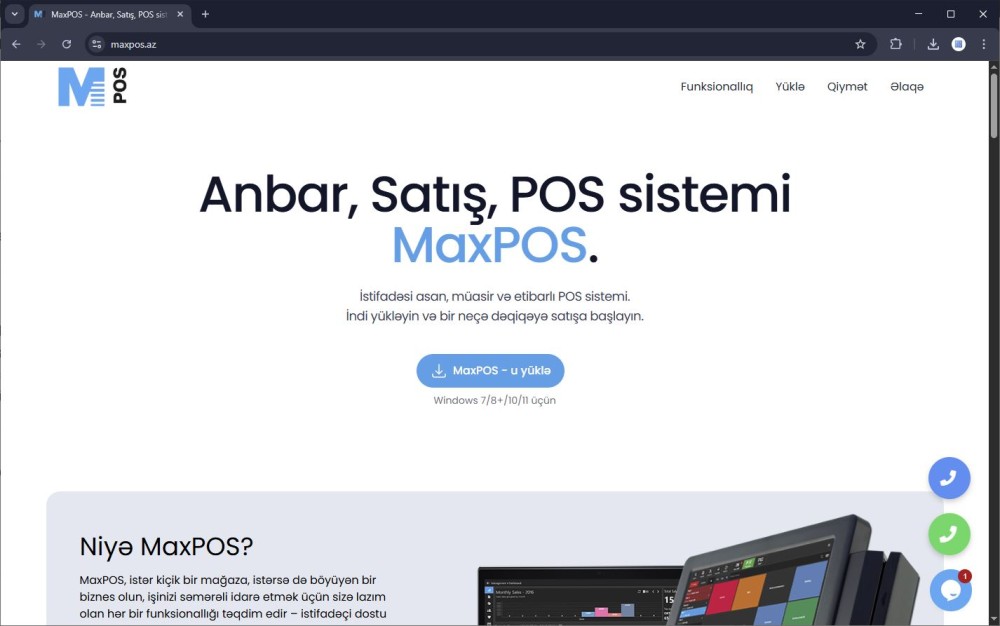 MaxPOS - Anbar, Satış, POS sistemi