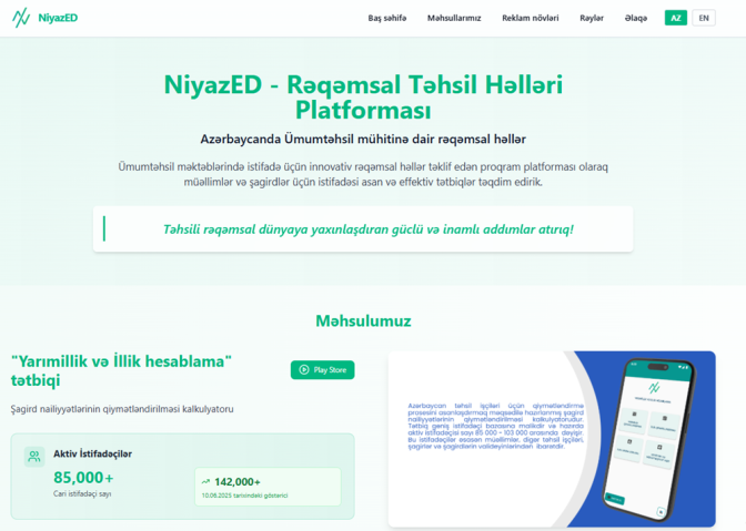 NiyazED - Rəqəmsal təhsil həlləri platforması